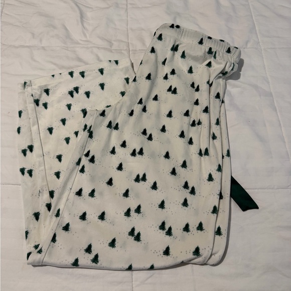 Stars Above Cream Pajama Pants with Green Tree Design - Picture 2 of 4